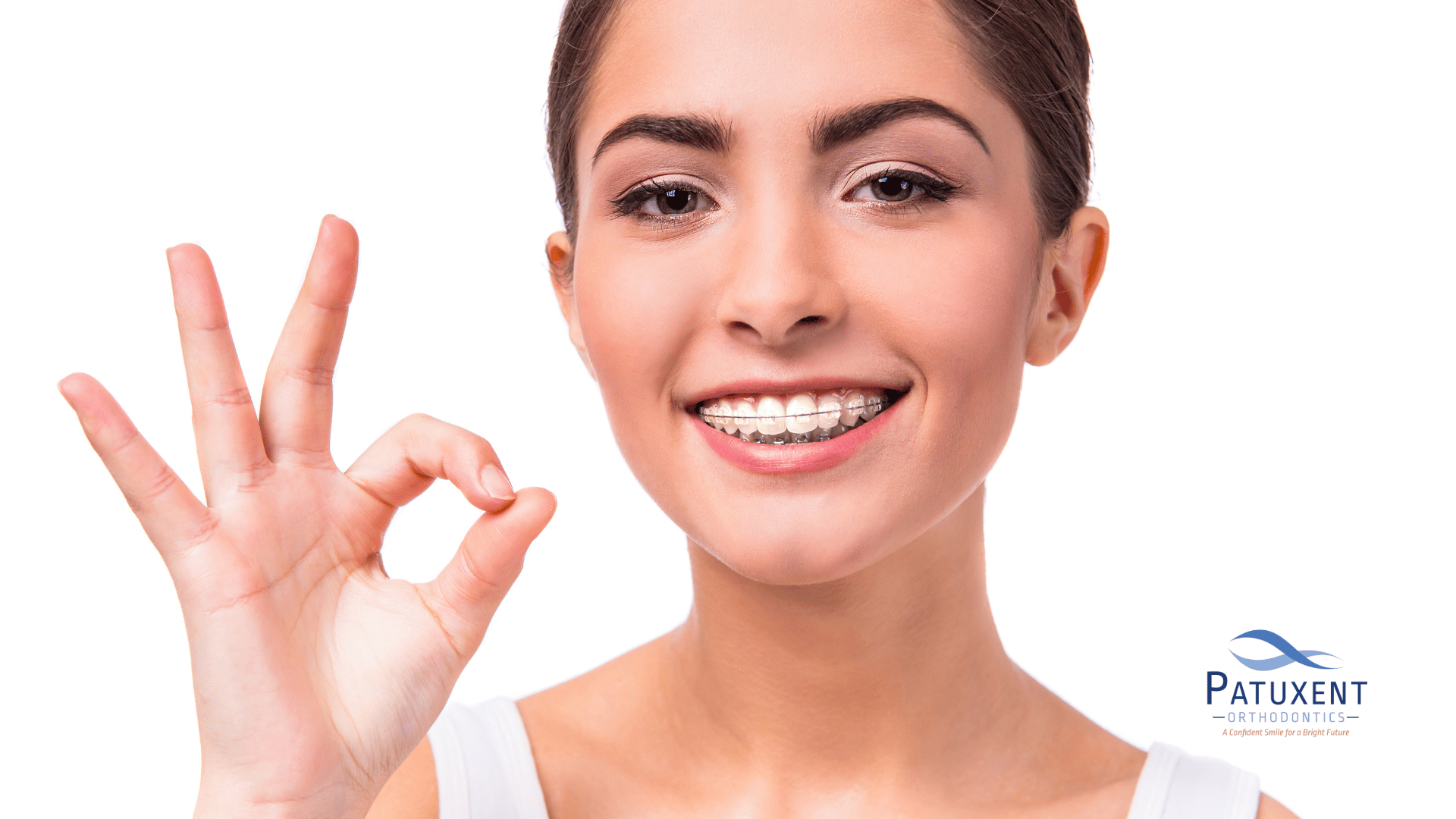 Girl smiling with braces