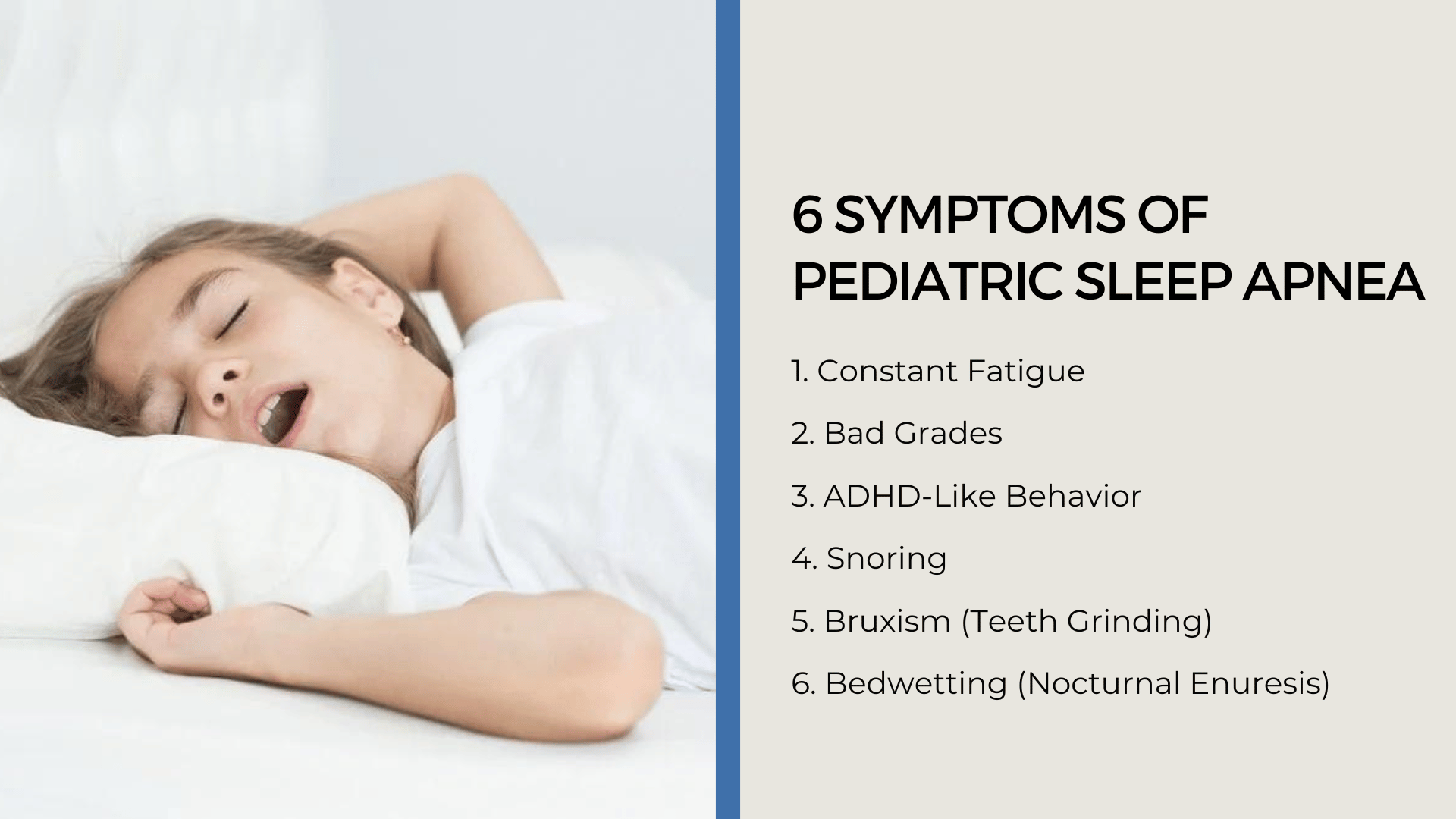 6 symptoms of pediatric sleep apnea