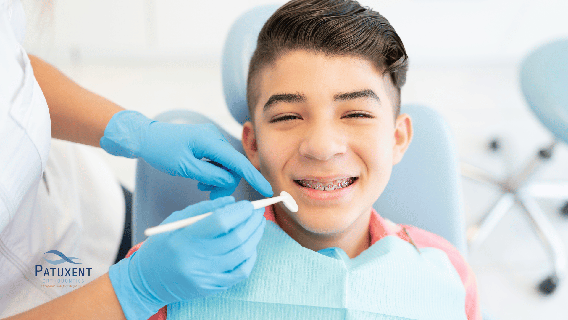 Young boy undergoing orthodontic care